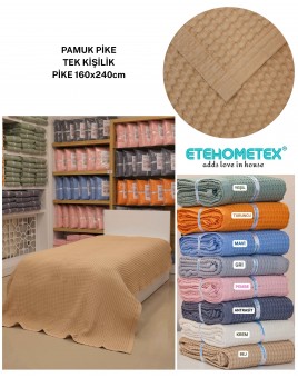 ETEHOMETEX HAVUZLU PİKE TEK KİŞİLİK 160X240CM BEJ 8696474232077